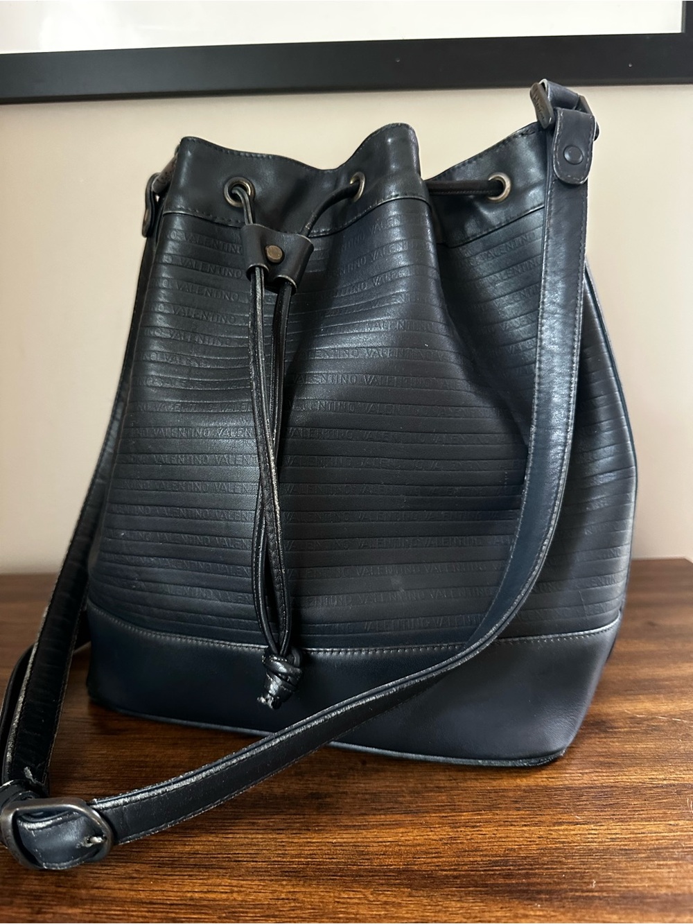 Mario Valentino Signature Logo Bucket Bag - Picture 1 of 9